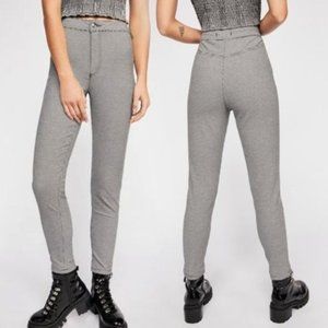 Free People Black Belle Houndstooth Skinny Pants Size 26